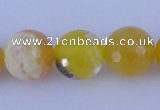 CAB967 15.5 inches 8mm faceted round fire crackle agate beads