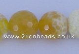 CAB969 15.5 inches 12mm faceted round fire crackle agate beads