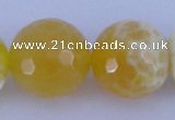 CAB971 15.5 inches 16mm faceted round fire crackle agate beads