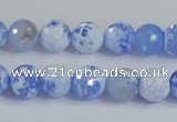 CAB972 15.5 inches 6mm faceted round fire crackle agate beads