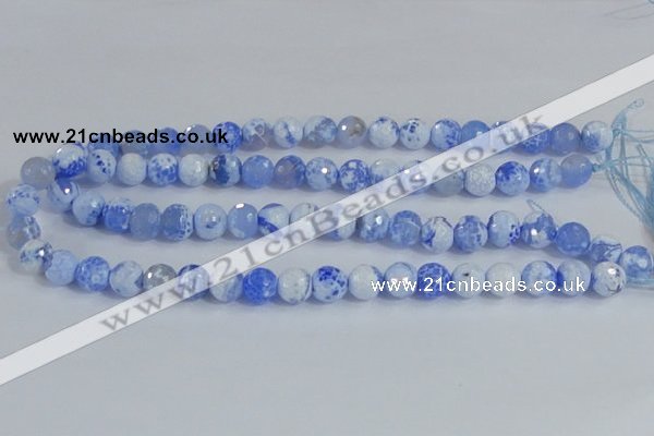 CAB972 15.5 inches 6mm faceted round fire crackle agate beads