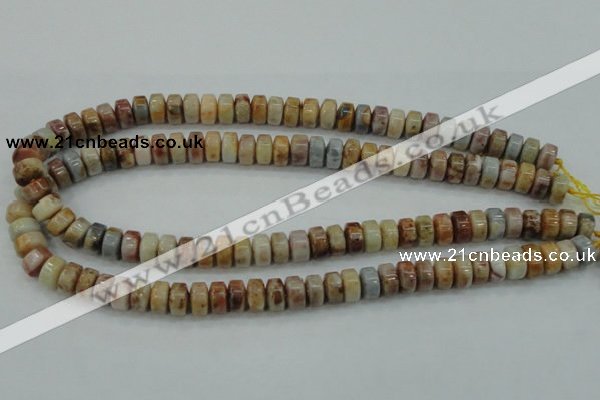 CAB975 15.5 inches 6*10mm rondelle Morocco agate beads wholesale