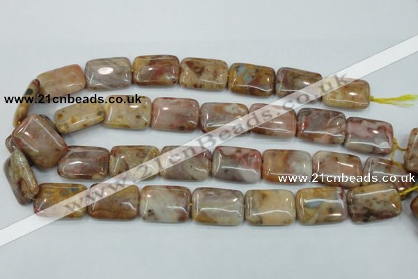 CAB979 15.5 inches 18*25mm rectangle Morocco agate beads wholesale