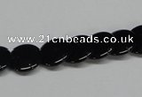 CAB981 15.5 inches 12mm flat round black agate gemstone beads wholesale