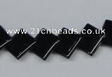 CAB984 15.5 inches 12*12mm rhombic black agate gemstone beads wholesale