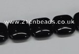 CAB986 15.5 inches 14*14mm square black agate gemstone beads wholesale