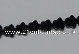 CAB987 15.5 inches 8*8mm star black agate gemstone beads wholesale