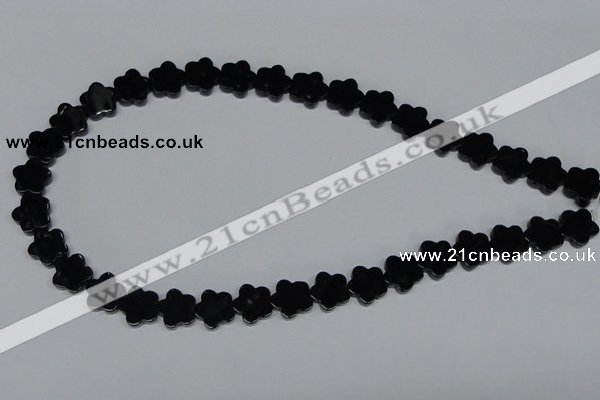 CAB988 15.5 inches 12*12mm star black agate gemstone beads wholesale