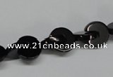 CAB993 15.5 inches 10*10mm curved moon black agate gemstone beads