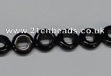 CAB995 15.5 inches 10mm donut black agate gemstone beads wholesale