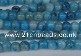 CAB998 15.5 inches 4mm round blue crazy lace agate beads