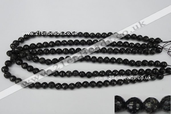 CAE36 15.5 inches 8mm faceted round astrophyllite beads wholesale