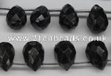 CAE43 Top-drilled 10*14mm faceted teardrop astrophyllite beads