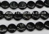 CAE44 15.5 inches 10mm flat round astrophyllite beads wholesale