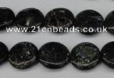 CAE46 15.5 inches 15mm flat round astrophyllite beads wholesale