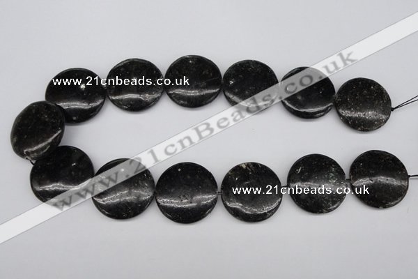 CAE50 15.5 inches 30mm flat round astrophyllite beads wholesale