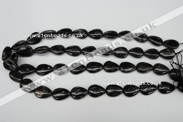 CAE68 15.5 inches 13*18mm flat teardrop astrophyllite beads wholesale