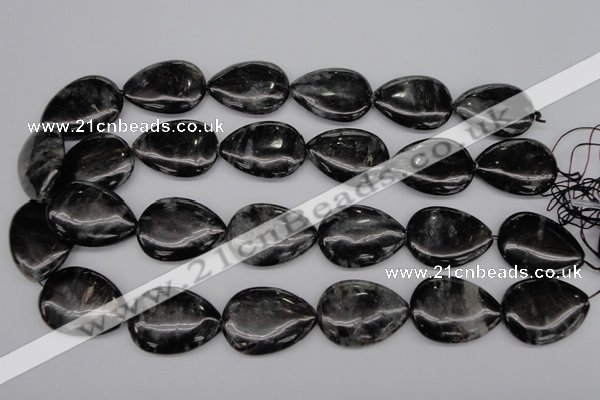 CAE70 15.5 inches 22*30mm flat teardrop astrophyllite beads wholesale