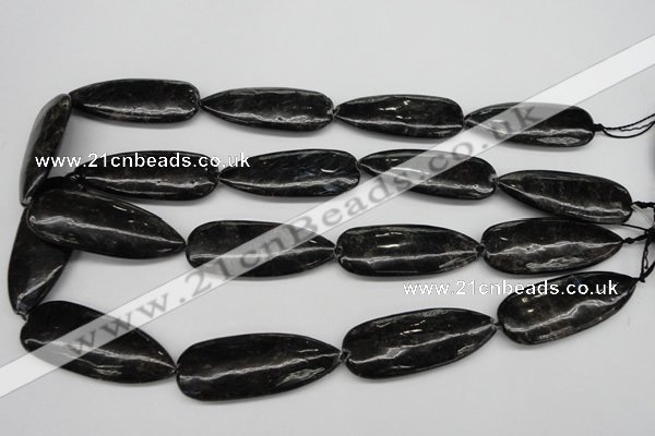 CAE72 15.5 inches 18*44mm flat teardrop astrophyllite beads wholesale