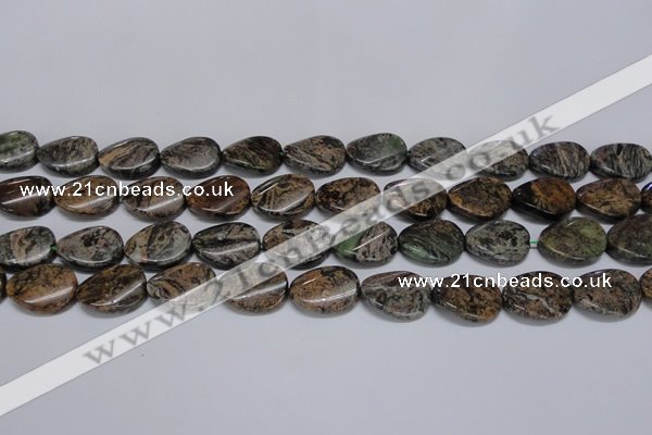 CAF135 15.5 inches 10*14mm twisted oval Africa stone beads