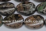CAF137 15.5 inches 13*18mm twisted oval Africa stone beads