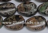 CAF137 15.5 inches 13*18mm twisted oval Africa stone beads