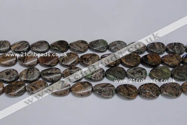 CAF137 15.5 inches 13*18mm twisted oval Africa stone beads