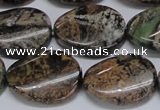 CAF138 15.5 inches 15*20mm twisted oval Africa stone beads