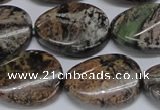 CAF139 15.5 inches 18*25mm twisted oval Africa stone beads