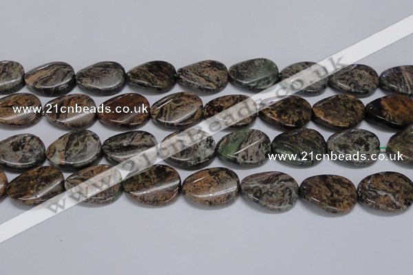 CAF140 15.5 inches 20*30mm twisted oval Africa stone beads