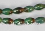 CAG1008 15.5 inches 8*12mm rice rainbow agate beads wholesale