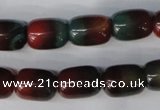 CAG1011 15.5 inches 12*14mm drum rainbow agate beads wholesale