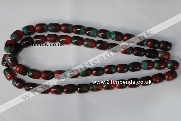 CAG1011 15.5 inches 12*14mm drum rainbow agate beads wholesale