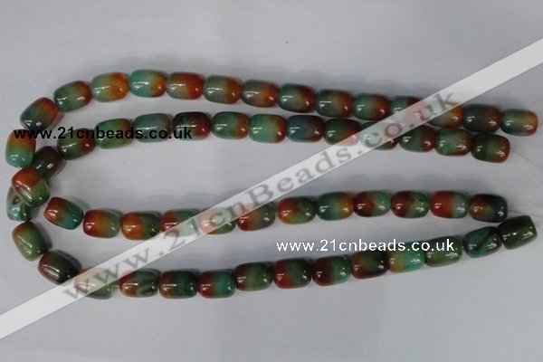 CAG1012 15.5 inches 8*12mm drum rainbow agate beads wholesale