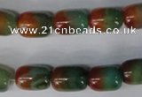 CAG1014 15.5 inches 12*14mm drum rainbow agate beads wholesale