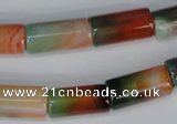 CAG1016 15.5 inches 10*20mm column rainbow agate beads