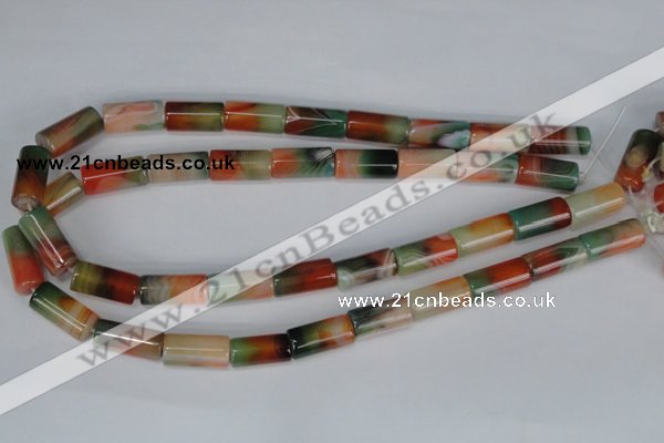 CAG1016 15.5 inches 10*20mm column rainbow agate beads