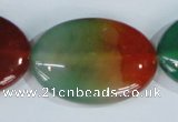 CAG1026 15.5 inches 25*35mm oval rainbow agate beads