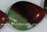 CAG1031 15.5 inches 40*50mm flat teardrop rainbow agate beads