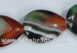 CAG1034 15.5 inches 22*30mm flat teardrop rainbow agate beads