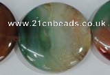 CAG1045 15.5 inches 40mm flat round rainbow agate beads