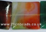 CAG1050 15.5 inches 40*40mm square rainbow agate beads