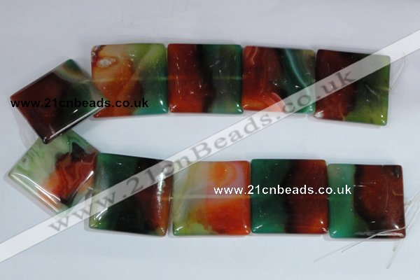 CAG1050 15.5 inches 40*40mm square rainbow agate beads