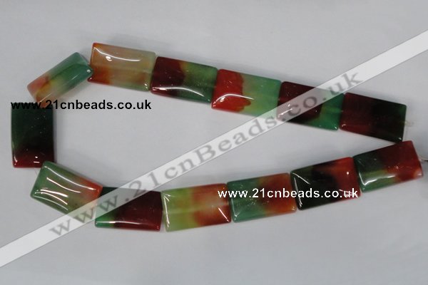 CAG1053 15.5 inches 18*25mm rectangle rainbow agate beads