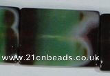 CAG1060 15.5 inches 30*40mm flat tube rainbow agate beads