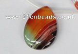 CAG1061 Top-drilled 22*30mm flat teardrop rainbow agate beads