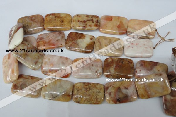 CAG1100 15.5 inches 25*35mm rectangle Morocco agate beads wholesale