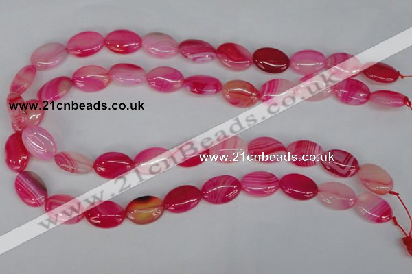 CAG1174 15.5 inches 13*18mm oval line agate gemstone beads