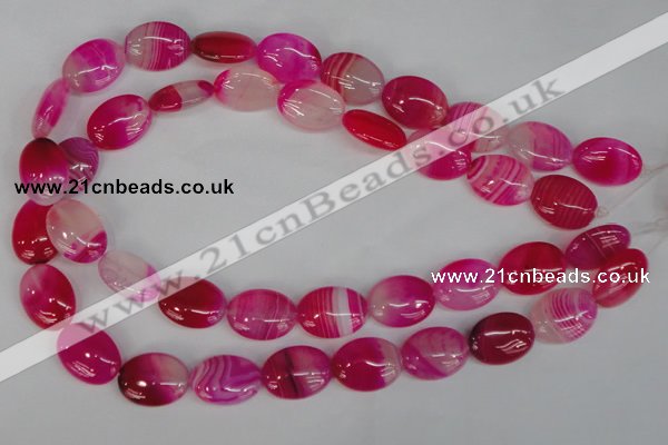 CAG1175 15.5 inches 15*20mm oval line agate gemstone beads