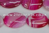 CAG1176 15.5 inches 18*25mm oval line agate gemstone beads